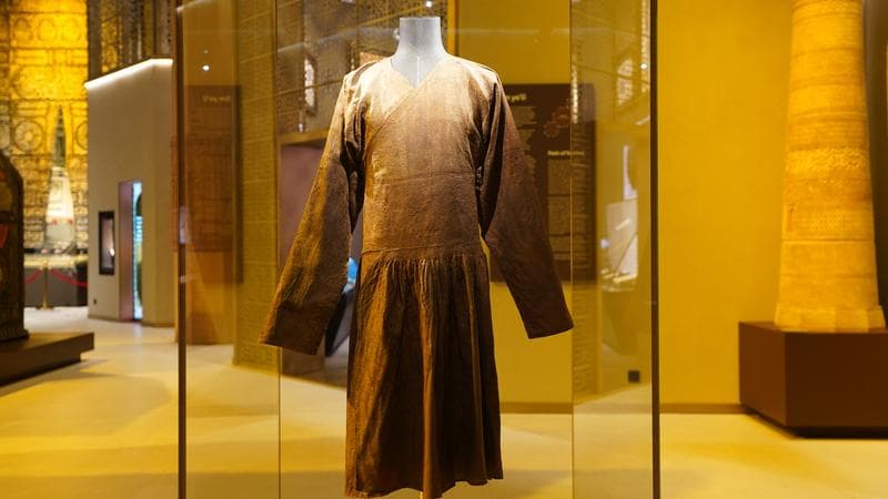 A rare 900-year-old silk garment is on display