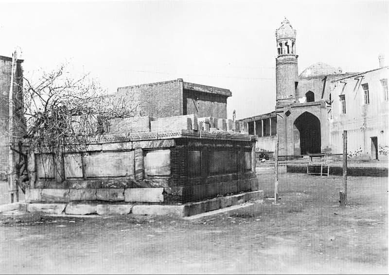 A model of the Shaybani Khan Madrasah is being reconstructed