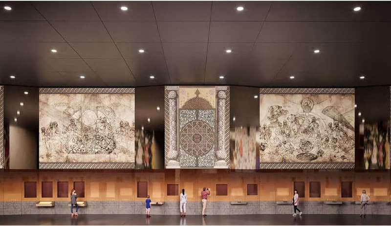 Imagine the caravan of civilizations on the wall