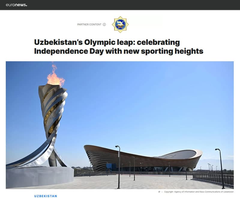 Euronews is highlighting Uzbekistan’s achievements in sports, the economy, and the social sphere